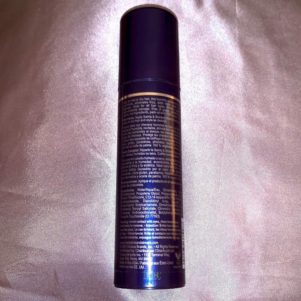 🎉HP! NWT SAINTS & SINNERS Vegan Cruelty Free VELVET DIVINE STYLING POTION Frizz - Picture 6 of 9